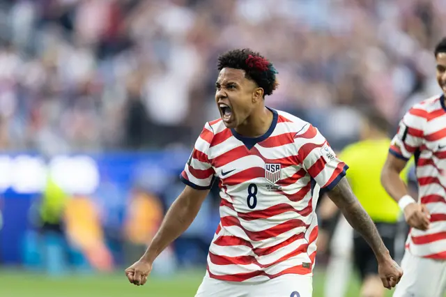 Weston McKennie celebrates a goal