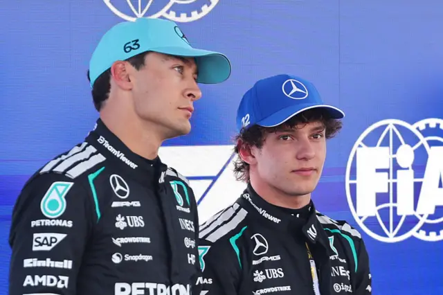 George Russell and Kimi Antonelli