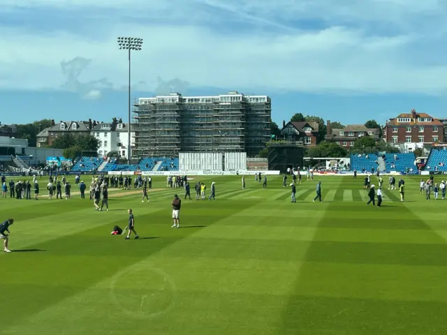 County Ground, Hove during the tea interval
