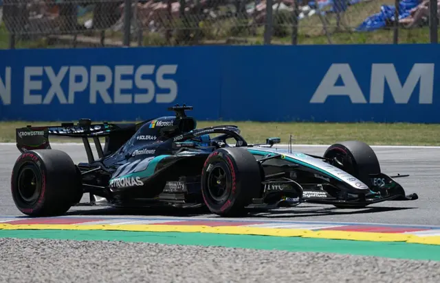 Mercedes' George Russell in final practice for the Barcelona-Catalunya Grand Prix