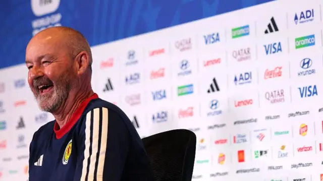 Steve Clarke, Manager of Scotland, speaks during the press conference of Scotland one day ahead of the FIFA World Cup 2026 Group C match between Haiti and Scotland at Boston Stadium on June 12, 2026 in Boston, Massachusett