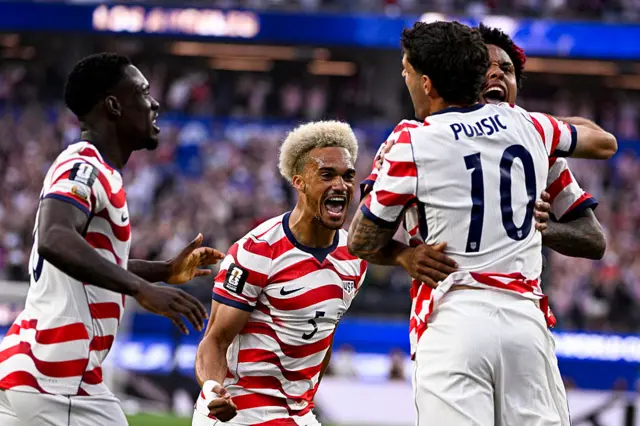 USA national team players celebrate