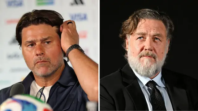 Photos of Mauricio Pochettino and Russell Crowe