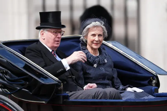The Duke and Duchess of Gloucester travel in the second carriage