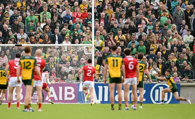 Conor O'Donnell scores a goal for Donegal