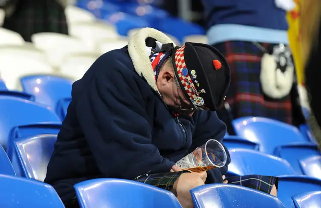 Scotland fan sleeping