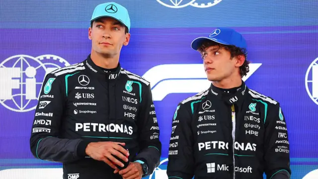George Russell and Kimi Antonelli