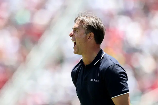 Julen Lopetegui, Qatar boss, reacts