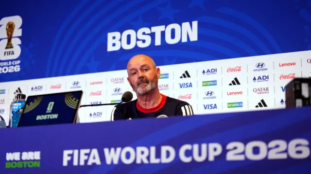 Steve Clarke, Manager of Scotland, speaks during the press conference of Scotland one day ahead of the FIFA World Cup 2026 Group C match between Haiti and Scotland at Boston Stadium on June 12, 2026 in Boston, Massachusetts