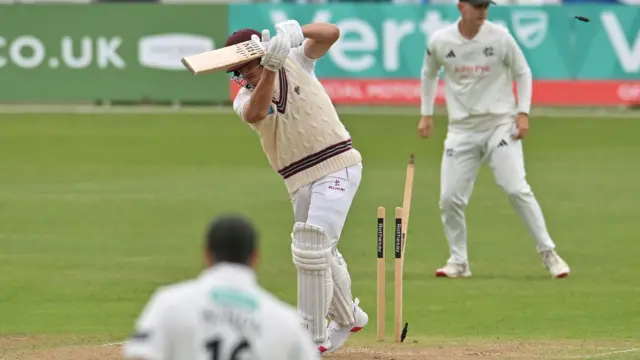 Migael Pretorius is bowled