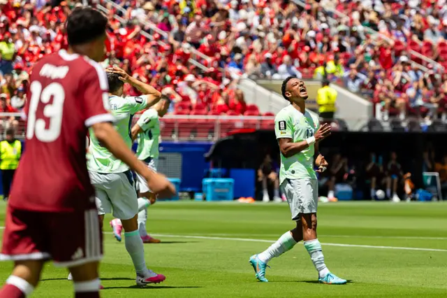 Dan Ndoye #11 of Switzerland reacts to a missed opportunity