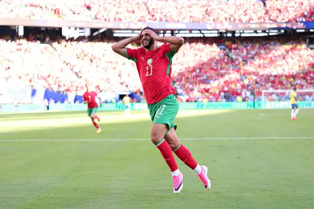 Ismael Saibari celebrates