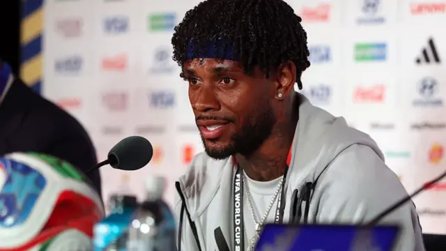 Leandro Bacuna in a World Cup news conference