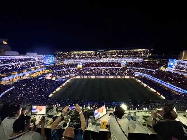 Stadium in darkness