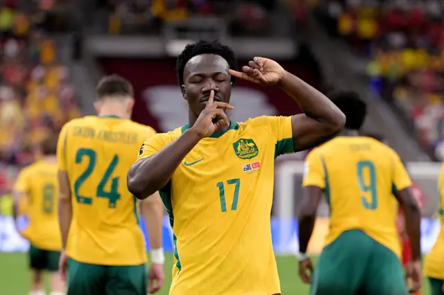 Nestory Irankunda celebrates by putting a finger to his lips