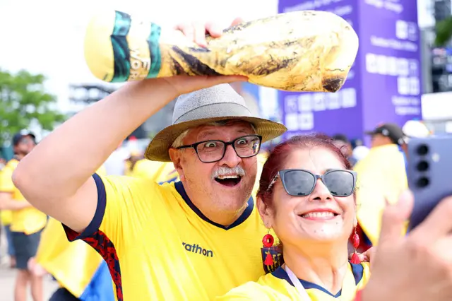 Fans outside the stadium