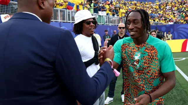 Yan Diomande pre-match