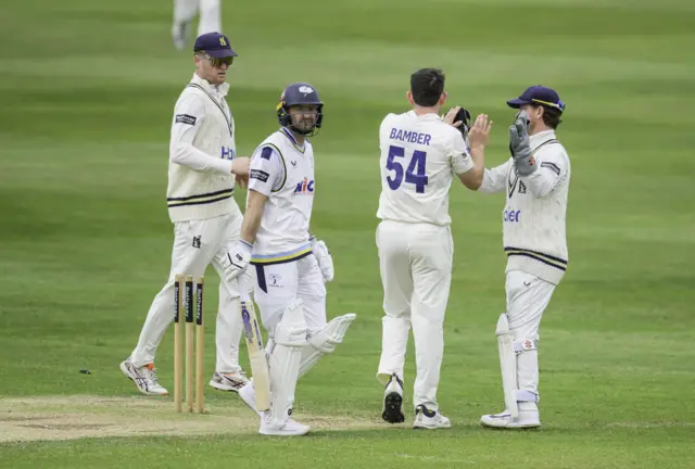 Adam Lyth is dismissed