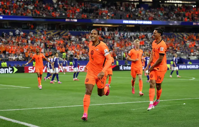 Virgil van Dijk celebrates