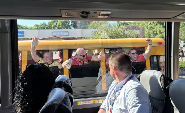 Scotland fans on bus