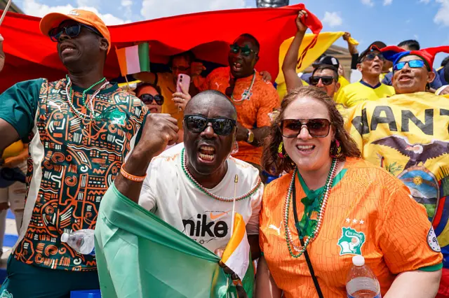 Fans outside the stadium