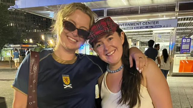 Amy Devine watched the match with her friend Izzie Schmaltz