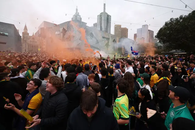Australia fans celebrate