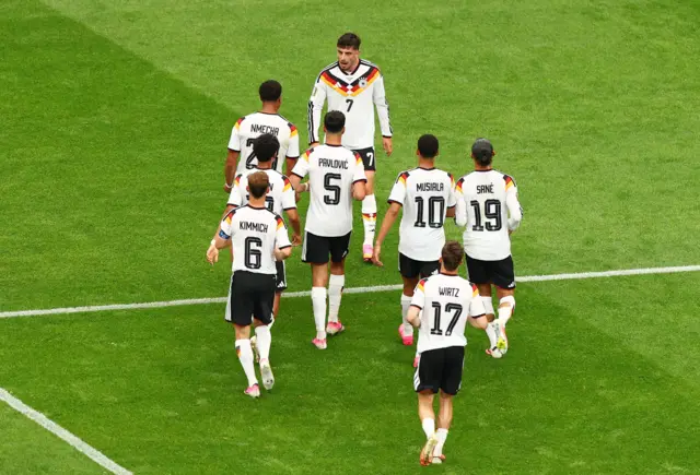 Germany's Kai Havertz celebrates scoring their third goal from the penalty spot
