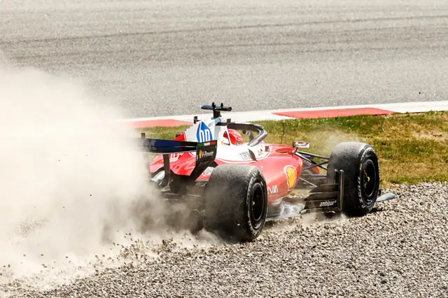 Charles Leclerc goes off into the gravel