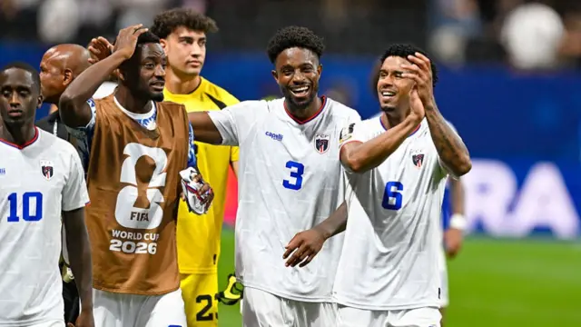 Kevin Pina of Cape Verde acknowledges the fans