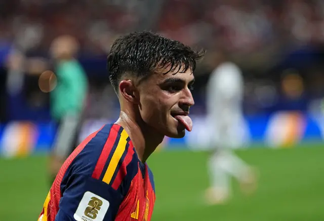 Pedri (Spain) looks on