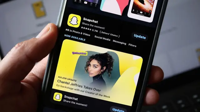 A phone screen showing Snapchat in the App Store