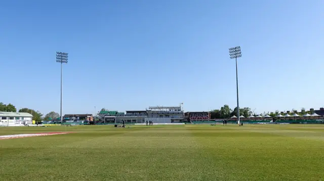 A general shot of Grace Road Stadium, home of Leicestershire CCC
