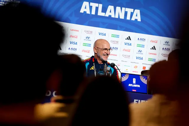 Spain manager Luis de la Fuente at a news conference