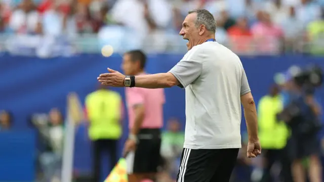 Saudi Arabia's head coach Giorgos Donis gestures