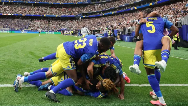 Curacao players celebrating