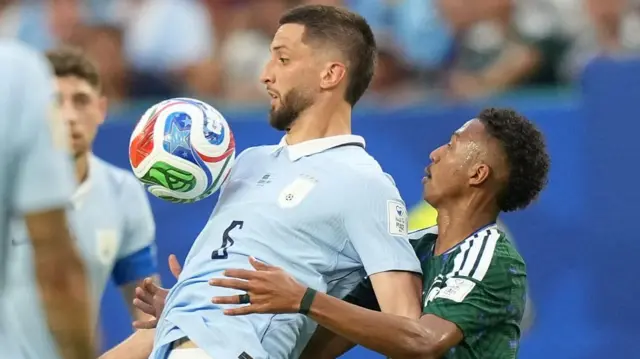: Rodrigo Bentancur of Uruguay in action