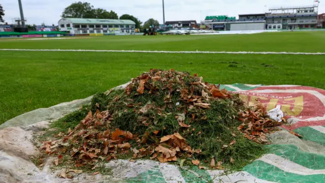 A final trim of the outfield at Grace Road