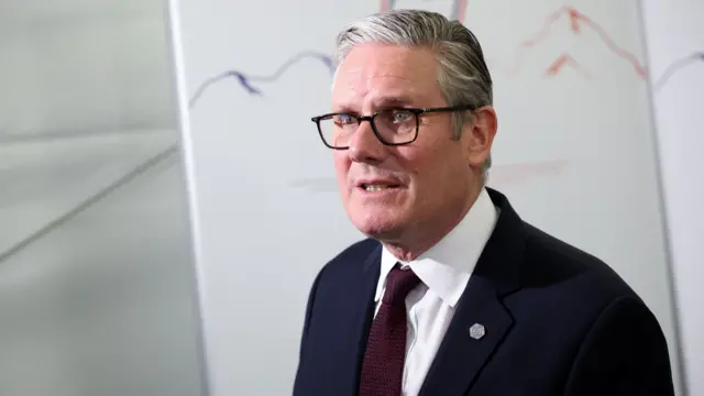 Sir Keir Starmer speaks to reporters on the sidelines of the G7 summit on Tuesday