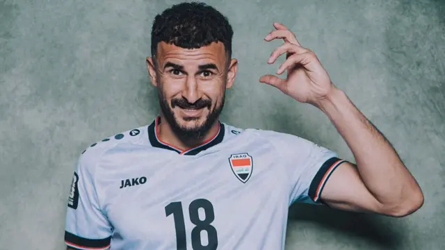 Aymen Hussein #18 of Iraq poses for a portrait