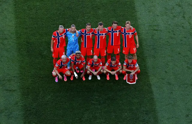 Norway players pose for a team photograph
