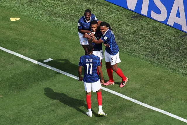 Kylian Mbappe #10 of France celebrates