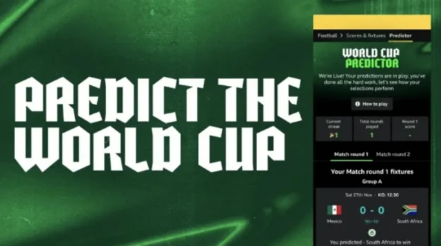 World Cup predictor BBC Sport graphic