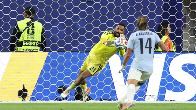 Mohammed Al-Owais makes a save