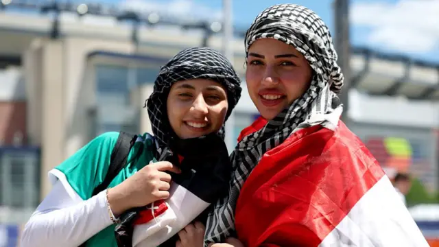 Iraq fans arrive before the FIFA World Cup 2026 Group I match between Iraq and Norway at Boston Stadium