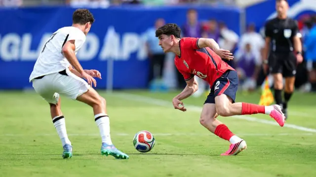 Tino Livramento #12 of England is challenged by Matthew Garbett #7 of New Zealand during the international friendly match between England and New Zealand at Raymond James Stadium on June 06, 2026 in Tampa, Florida.