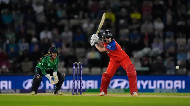 England's Nat Sciver-Brunt batting during the ICC T20 World Cup match at the Hampshire Bowl, Southampton