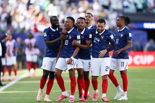 Kylian Mbappe celebrates