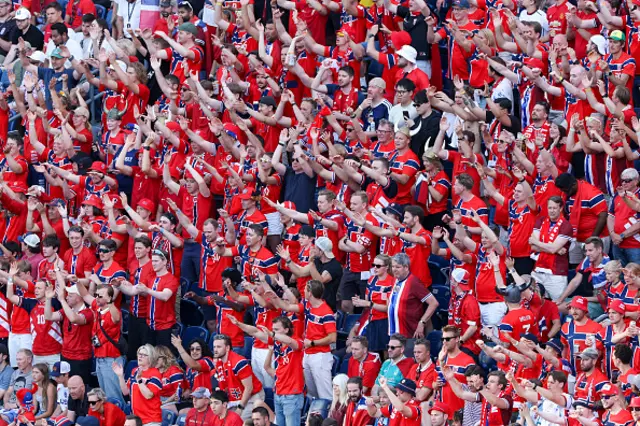Norway fans cheer in the stands