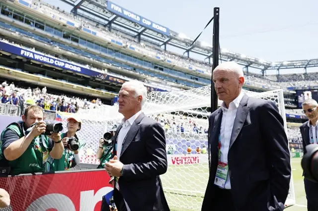 France manager Didier Deschamps, France assistant coach Guy Stéphan